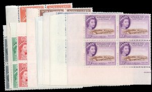 Somaliland Protectorate #128-139 Cat$556, 1953 QEII, complete set in blocks o...