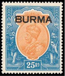 MOMEN: BURMA SG #18 1937 MINT OG LH £1,800 LOT #67262-1*