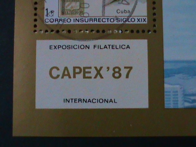 ​CUBA-1987-SC#2953- WORLD STAMPS SHOW CAPEX'87 -CTO-S/S-VF FANCY CANCEL