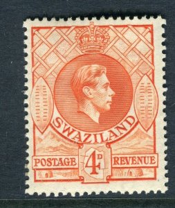 SWAZILAND; 1938 early GVI issue fine Mint hinged Shade of 4d. value