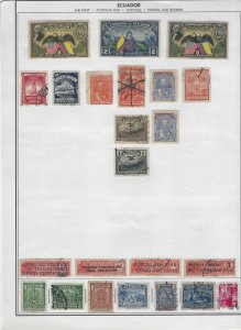 ECUADOR - USED & MINT STAMPS HINGED ON PAGES 