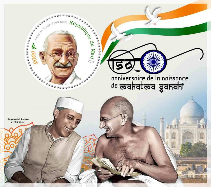 MAHATMA GANDHI 150th ANNIVERSARY INDIA PERSONALITIES MNH STAMP SET 5 SHEETS