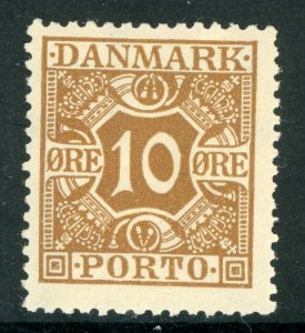Denmark 1930 Postage Due 10 Ore Light Brown Scott #J16 MNH B371
