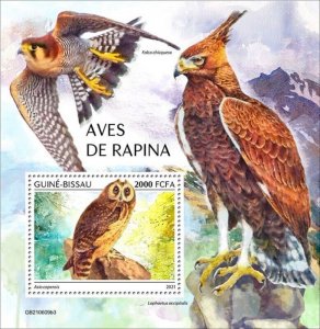 Guinea-Bissau - 2021 Birds of Prey, Owl - Stamp Souvenir Sheet - GB210609b3