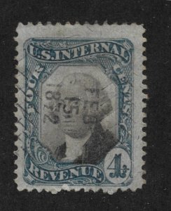R106 Used, $1.60. Blue Handstamp, scv: $750, FREE INSURED SHIPPING