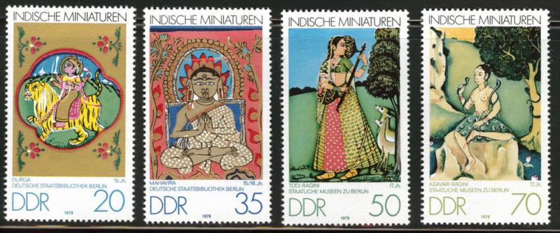 German DDR  Scott 2005-8 Indian Miniature ar set 1979 MNH** 