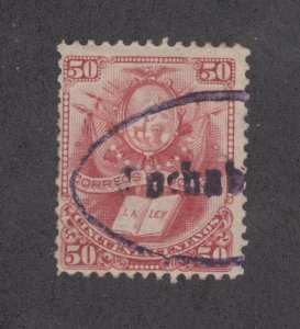 Bolivia Sc 23 used 1878 50c dull carmine w/ purple oval Cochabamba Cancel