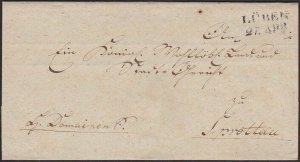 POLAND 1823 folded offical letter sent free ex LUBEN .......................G211