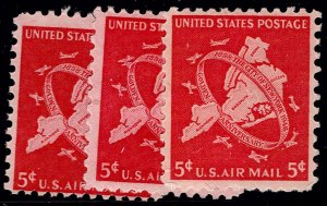 U.S. C38 M-HM Three Singles as Shown (V5599)