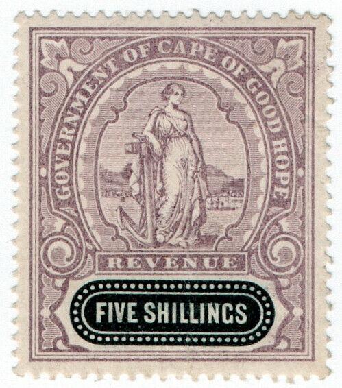 (I.B) Cape of Good Hope Revenue : Duty Stamp 5/-