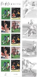 US #3399-3402 MNH  Half Sheet.Youth Team Sports - Soccer, Basketball, Football