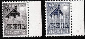Belgium 1957 Europa Scott 512-513 VF/NH/(**)  Sheet Margin Singles