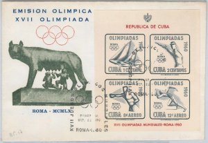 56495 - HAVANA - POSTAL HISTORY - 1960 Olympic Games FDC - IMPERF Souvenir Sheet-