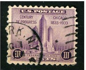 USA 1933 - Scott 729 used - 3c, Century of Progress 