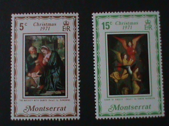 ​MONTSERRAT-1971 SC#264-7, CHRISTMAS PAINTINGS-NATIVITY OF SAINTS BY ROMANIO