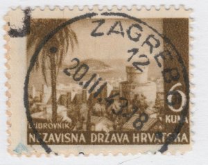 1941 Croatia Pictorial Designs 6k Used Stamp A19P11F633-