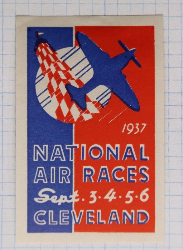 National Air Races show airplane aircraft  aviation 1937 Cleveland OH Poster ad