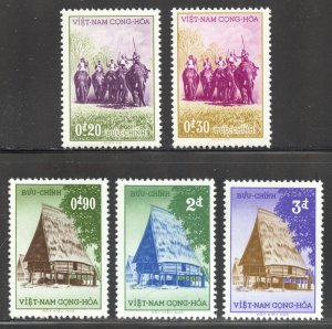 Viet Nam Scott 63-67 Unused LHOG - 1957 Hunters on Elephants/Mountain Dwelling