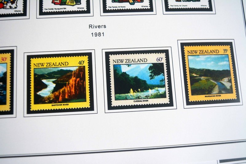 COLOR PRINTED NEW ZEALAND 1967-1989 STAMP ALBUM PAGES (93 illustrated pages)