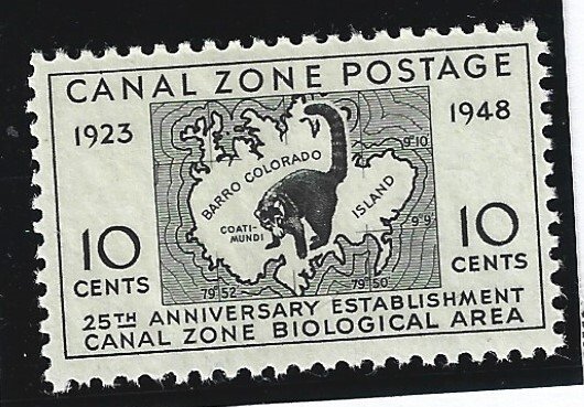 Canal Zone Scott #141 Mint NH 10c Biological Area & Coatimundi  2019 CV $1.75