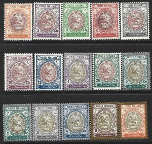 COLLECTION LOT 12727 IRAN #448-61 MH 1909 CV+$17