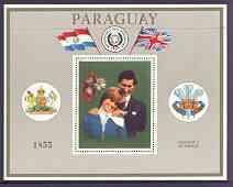 Paraguay 1981 Royal Wedding perf m/sheet (silver backgrou...