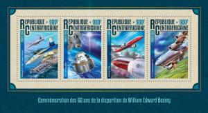 Central African Rep 2016 MNH William Boeing 60th Mem 4v M/S Aviation Stamps