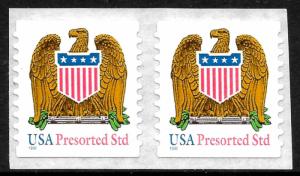 Sc 3271 (10¢) Eagle & Shield Presorted Pair, MNH