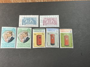 GIBRALTAR # 303-309-MINT/NEVER HINGED---3 COMPLETE SETS---1973