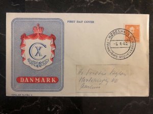 1943 Copenhagen Denmark First Day Cover FDC King Christian X Issue 30