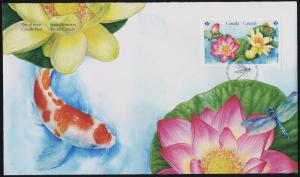 Canada 3090-1 on FDC - Flowers, Lotus, Insect, Fish