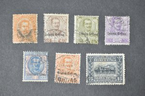 Italian Colonies Eritrea Used sc# 5, 25-27, 33, 34, 47 stamps 1892-1910