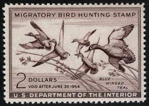 US Sc RW20 $2.00 1953 MNH OG VF Federal Duck Hunting Permit Stamp