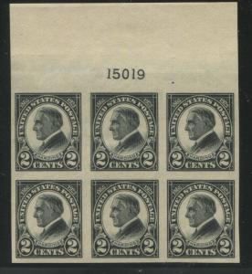 1923 US Stamp #611 2c Mint Never Hinged Very Fine Plate No. 15019 Block of 6 