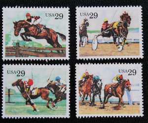 US #2756-59 MNG MINT NO GUM Sporting Horses 29c