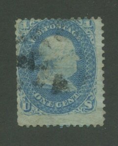 1867 United States Postage Stamp #86 Used Faded Postal Cancel