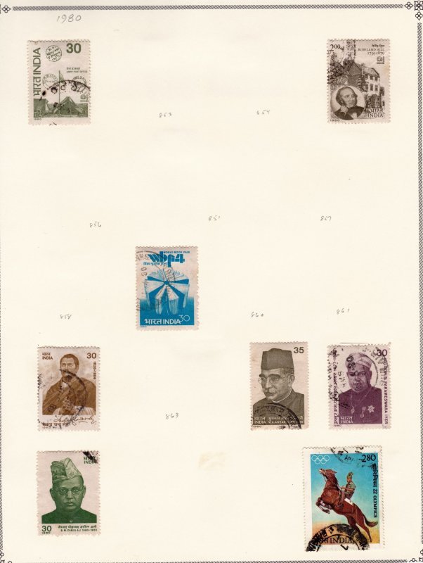 India Stamp Collection on pages   ......see details below