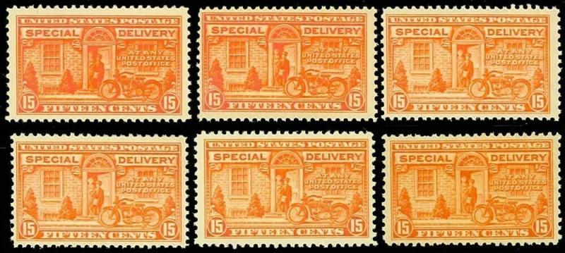 E13, Mint 13c VF LH Group of six stamps Cat $240.00 - LOW PRICE! - Stuart Katz