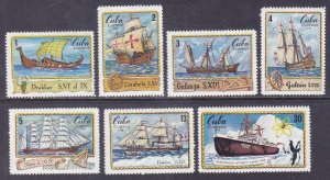 Cuba 1746-52 MNH 1972 Historic Ships Full Set of 7 Very Fine