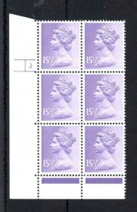 151/2p ACP MACHIN UNMOUNTED MINT CYLINDER 3 BLOCK Cat £60