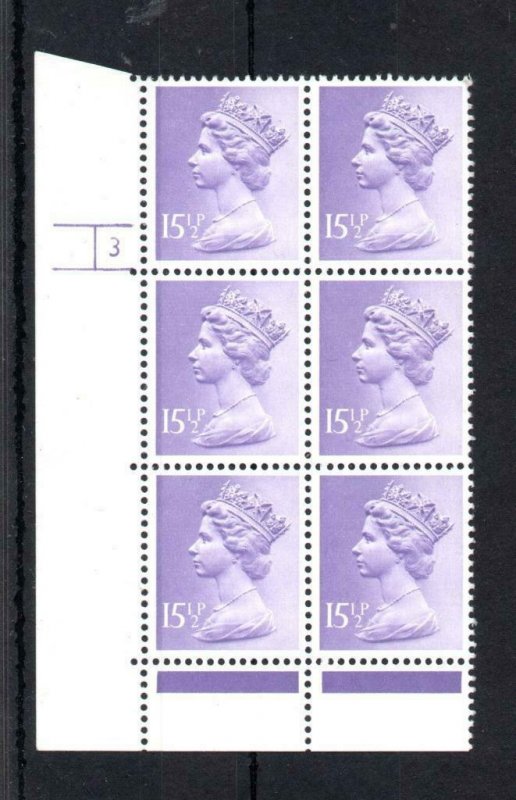 151/2p ACP MACHIN UNMOUNTED MINT CYLINDER 3 BLOCK Cat £60