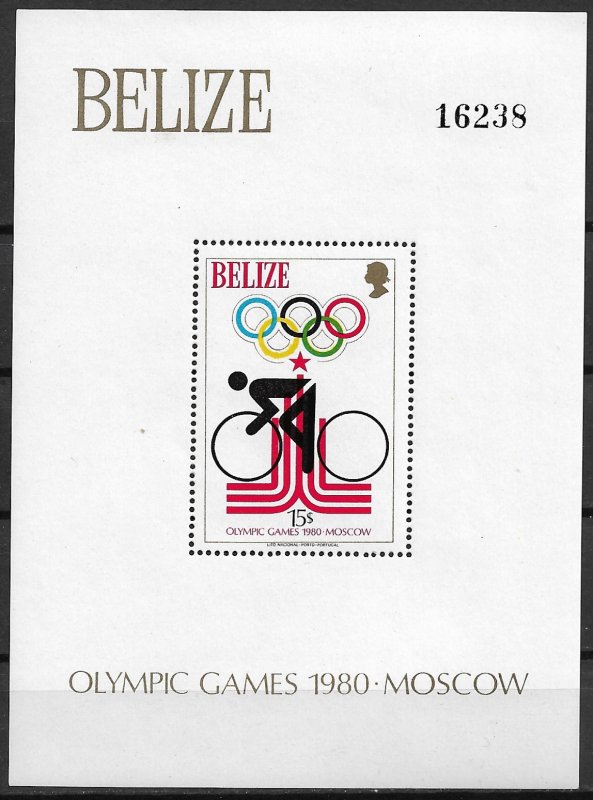 1980 Belize 460 Summer Olympics MNH S/S