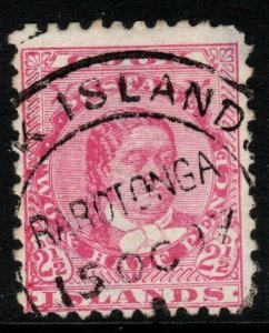 COOK ISLANDS SG16 1896 2½d PALE ROSE p11 USED