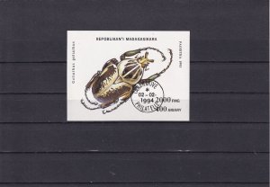 SA24c Madagascar 1994 Insects - Beetle, used minisheet imperf