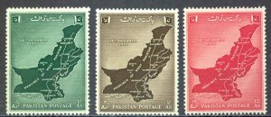 Pakistan Sc# 79-81 MH 1955 Map of West Pakistan