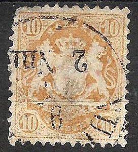 BAVARIA 1870 Scott 28a used