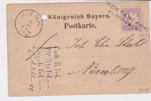 bavaria 1888 stamps card ref 20579