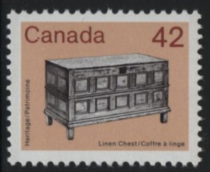 Canada 1987 MNH Sc 1081 42c Linen chest - Artifacts