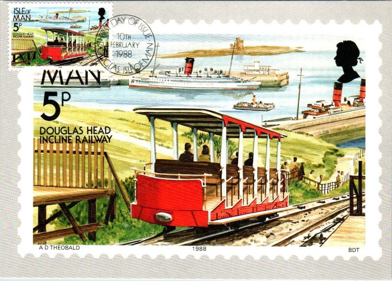 Isle of Man 347-358 Trams Trains Set of Twelve Maxi Cards U/A FDC