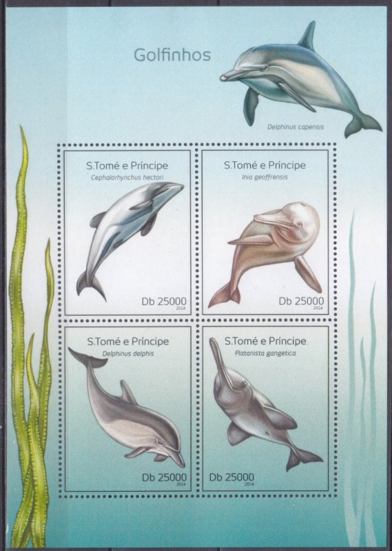 2014 Sao Tome and Principe 5609-12KL Dolphins 10,00 €